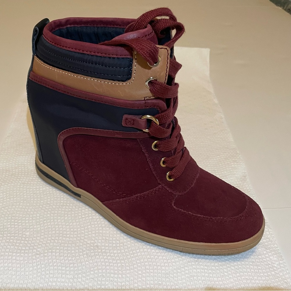 EXTREMELY RARE - HILFIGER Burgundy High-Top Sneakers (Purchased in the Ukraine)